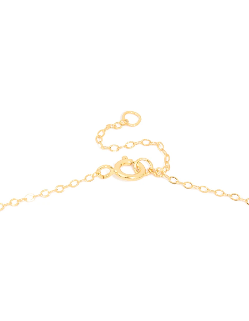 Gold Plated Sterling Silver Cubic Zirconia Large Heart Necklace