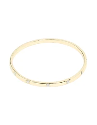 Gold Plated Cubic Zirconia Inlay Round Bangle