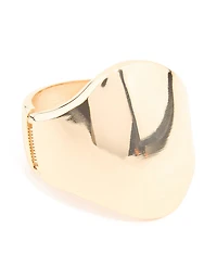 Gold Large Smooth Hinged Bangle