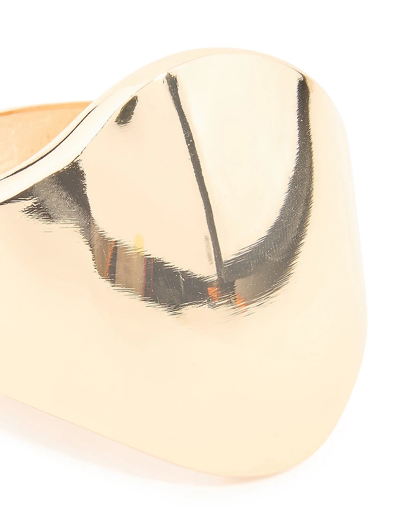 Gold Large Smooth Hinged Bangle