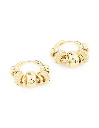 Gold Plated Diamante Rondell Hoop Earrings