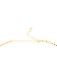 Collier pendentif double ovale à col plaqué or