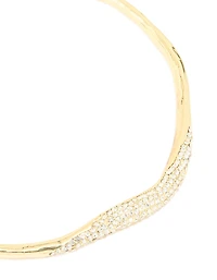 Collier en pavé diamants à col plaqué or