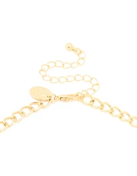 Gold Plated Collar Diamante Pave Necklace
