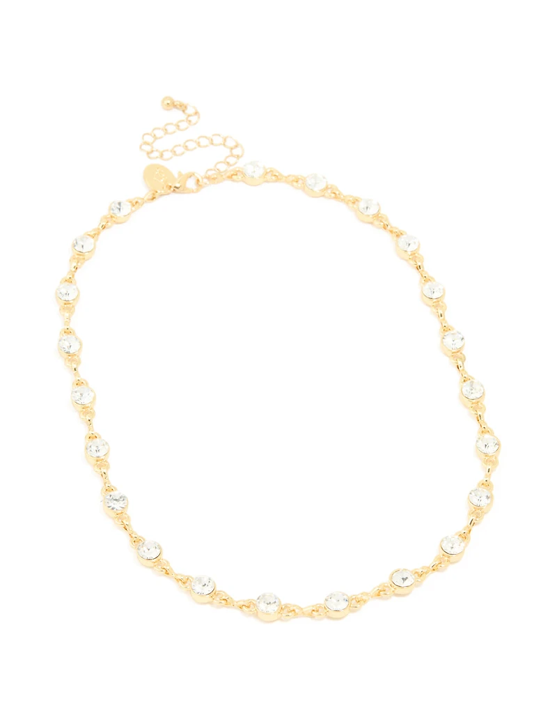 Collier en cercles de diamants plaqués or