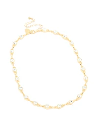 Collier en cercles de diamants plaqués or