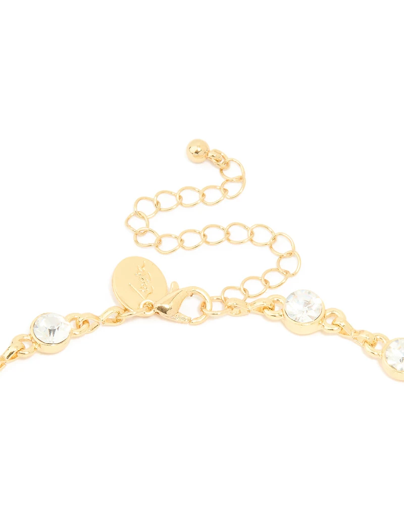 Collier en cercles de diamants plaqués or