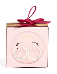 Silver Plated Medium Thick Hoop Earrings