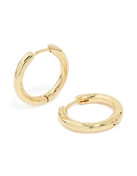 Gold Plated Medium Thick Hoop Earrings