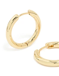 Gold Plated Medium Thick Hoop Earrings