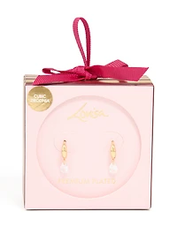 Boucles d’oreilles à crochet cubique en zircone plaquées or