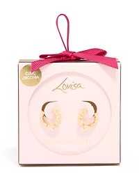 Gold Plated Cubic Zirconia Hugge Earrings