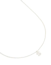Collier cubique en zircone plaqué argent, lettre S