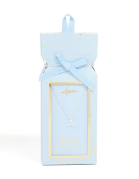 Collier cubique en laiton plaqué argent Lettre A