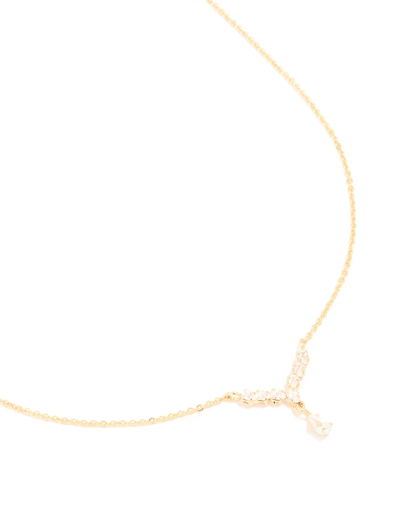 Collier pendentif cube en zircone plaqué or