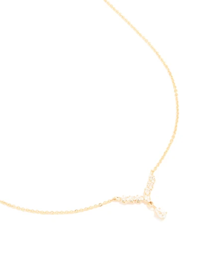 Collier pendentif cube en zircone plaqué or