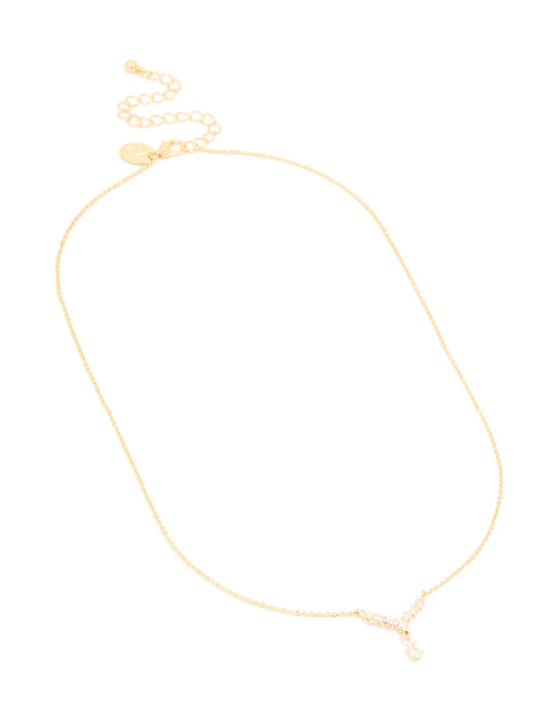 Collier pendentif cube en zircone plaqué or