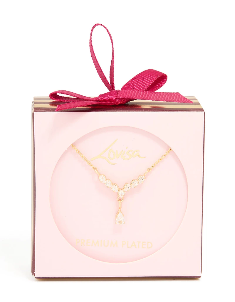 Collier pendentif cube en zircone plaqué or