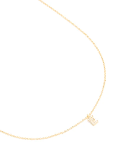 Collier cubique en zircone plaqué or