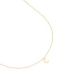 Collier cubique en zircone plaqué or avec la lettre C