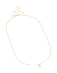 Collier cubique en zircone plaqué or Lettre A