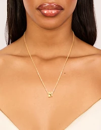 Collier pendentif double cercle en zircone cubique plaqué or