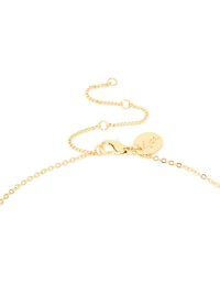 Gold Plated Cubic Zirconia Double Circle Pendant Necklace