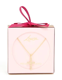 Gold Plated Cubic Zirconia Cross Pendant Necklace
