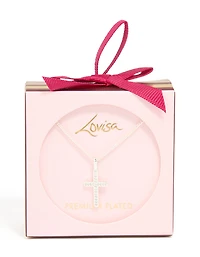 Silver Plated Cubic Zirconia Cross Pendant Necklace