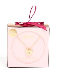 Gold Plated Cubic Zirconia Heart Locket Necklace