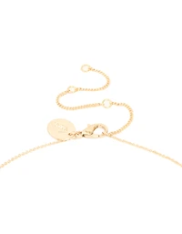 Gold Cubic Zirconia Outline Flower Earring & Necklace Set