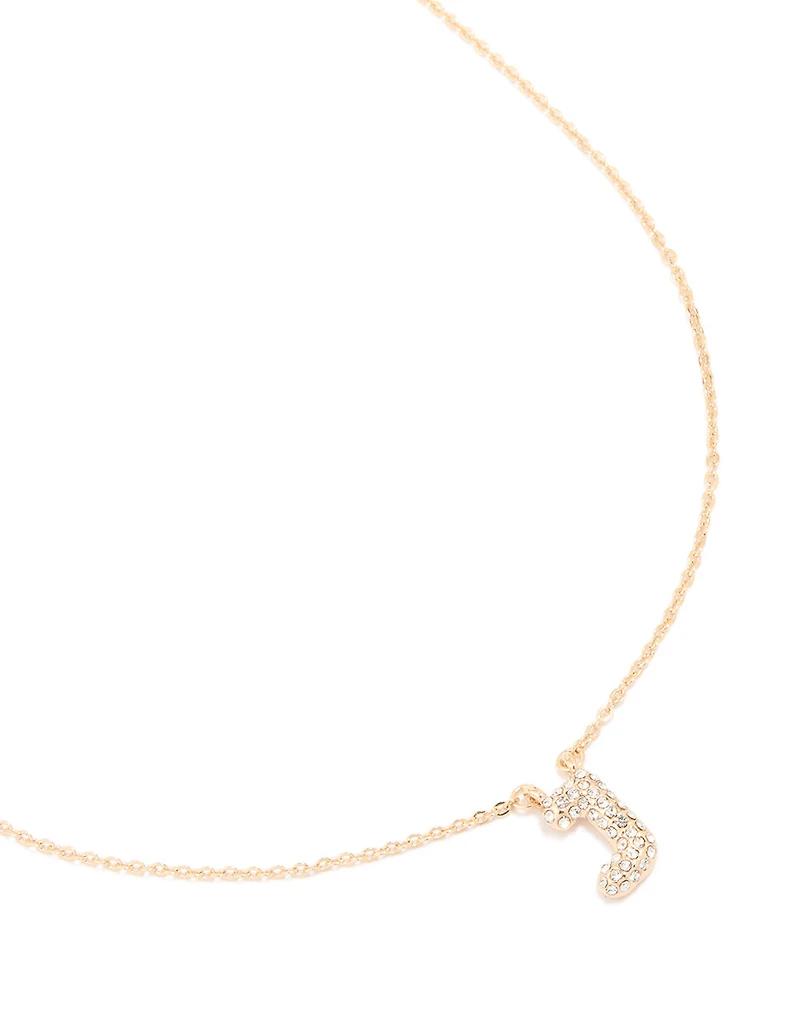 Collier cubique en zircone en or pour enfants avec la lettre J