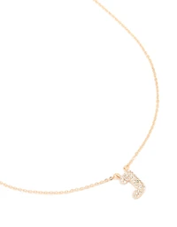 Collier cubique en zircone en or pour enfants avec la lettre J