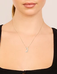 Kids Gold Cubic Zirconia Letter J Necklace