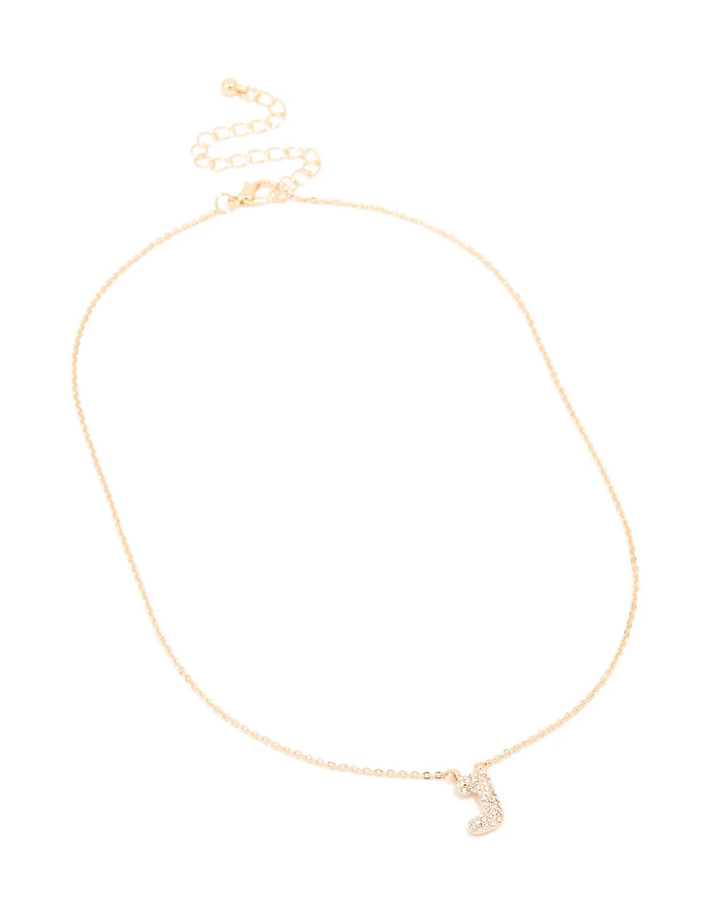 Collier cubique en zircone en or pour enfants avec la lettre J