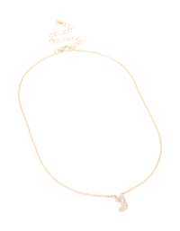 Collier cubique en zircone en or pour enfants avec la lettre J