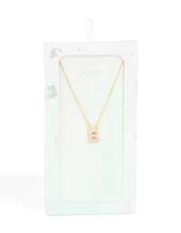 Kids Gold Cubic Zirconia Letter E Necklace