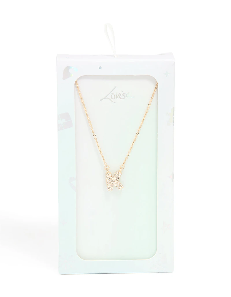 Collier cubique en zircone en or pour enfants avec la lettre K