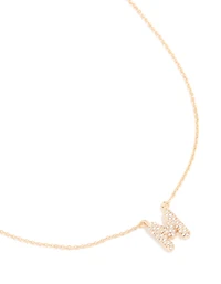 Collier cubique en zircone en or pour enfants avec la lettre M