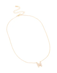 Collier cubique en zircone en or pour enfants avec la lettre M
