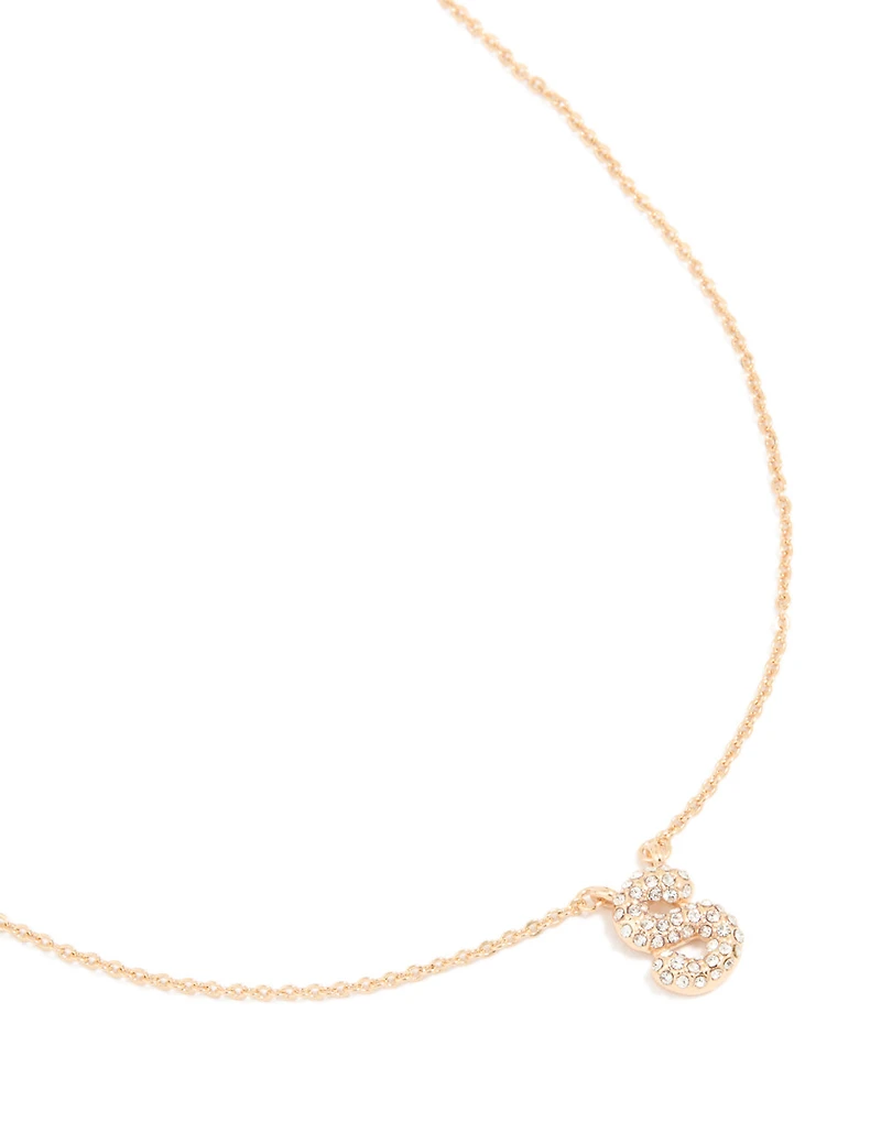 Collier cube en zircone en or pour enfants avec la lettre S