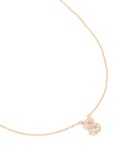 Collier cube en zircone en or pour enfants avec la lettre S