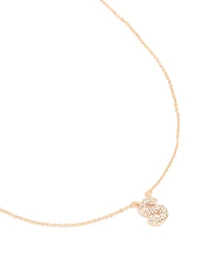 Collier cube en zircone en or pour enfants avec la lettre S