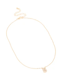 Collier cube en zircone en or pour enfants avec la lettre S