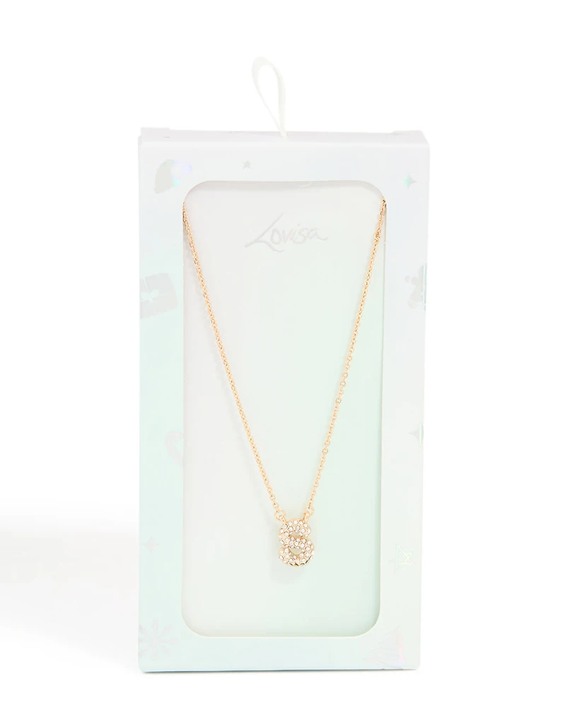 Collier cube en zircone en or pour enfants avec la lettre S