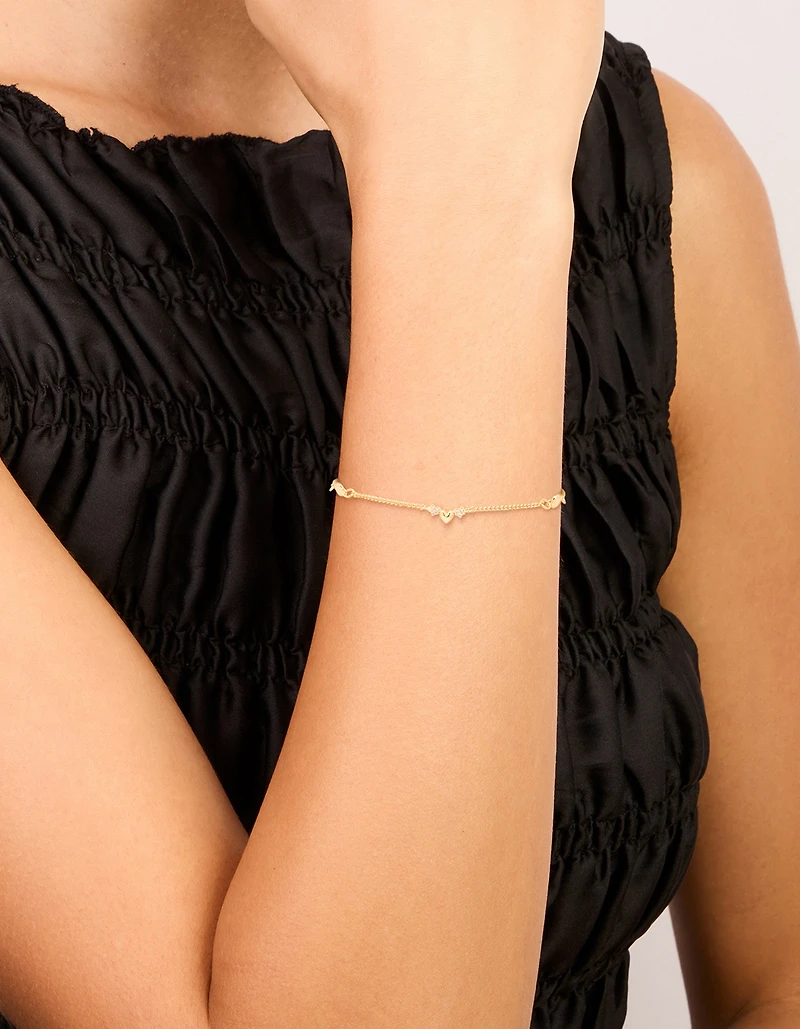 Mini bracelet en zircone cubique plaqué or