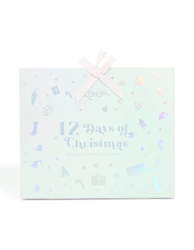 Bracelet à breloques bleu en or pour enfants sur 12 jours, calendrier de l’Avent sur 12 jours