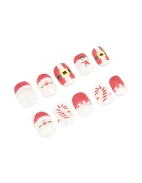 Santa Candy Cane Press-On Nail Set