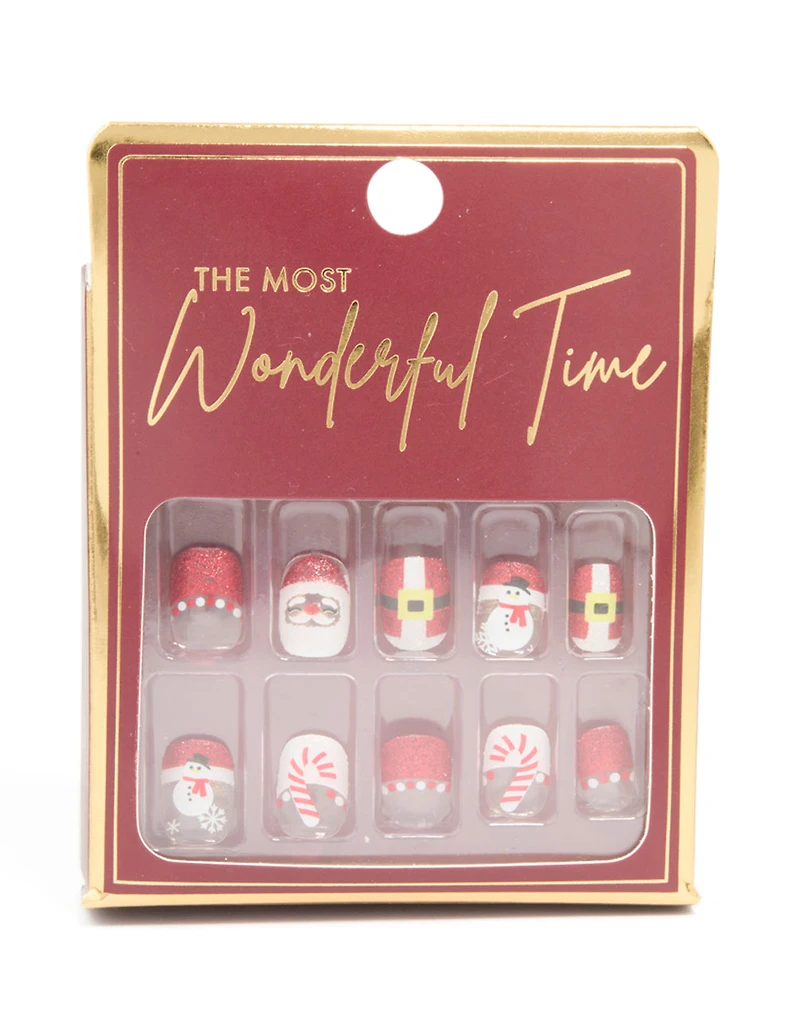 Santa Candy Cane Press-On Nail Set