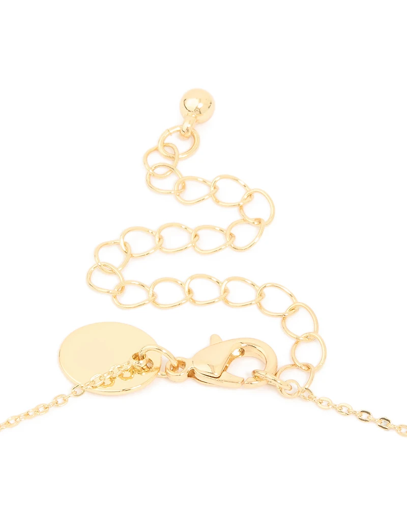 Gold Plated Cubic Zirconia Mini Virgo Zodiac Sign Pendant Necklace